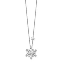 14k White Gold .25ct Diamond Snowflake Necklace - 18 in.
