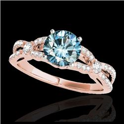 1.51 ctw Intense Fancy Yellow Diamond Art Deco Ring 18K White Gold