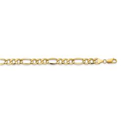 14k Yellow Gold 8.5 mm Semi-Solid Figaro Chain - 24 in.