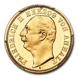 1904 German States Anhalt-Dessau Gold 20 Mark PR-65 PCGS (DCAM)