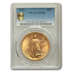 1923 $20 Saint-Gaudens Gold Double Eagle MS-65 PCGS