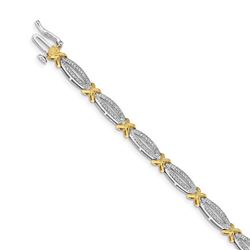 14k White/Yellow Gold .504ct Diamond Bracelet - 7 in.