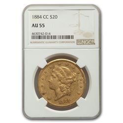 1884-CC $20 Liberty Gold Double Eagle AU-55 NGC