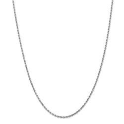 14k White Gold 2 mm Diamond Cut Rope Chain - 28 in.