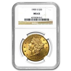 1900-S $20 Liberty Gold Double Eagle MS-63 NGC
