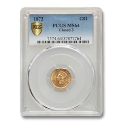 1873 $1 Indian Head Gold MS-64 PCGS (Closed 3)