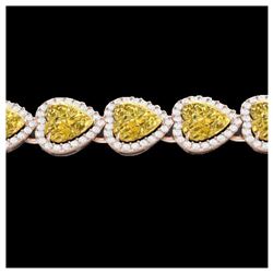 40 ctw Emerald Eternity Tennis Necklace 14K Yellow Gold