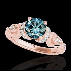 1.50 ctw VS Black Diamond Solitaire Halo Ring 10K Rose Gold