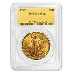 1927 $20 Saint-Gaudens Gold Double Eagle MS-65 PCGS