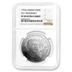 1993 Russia 1 oz Palladium M.P. Moussorgsky PF-69 NGC