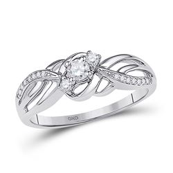 10kt Yellow Gold Mens Round Diamond Single Row Two-tone Wedding Band Ring 1/8 Cttw