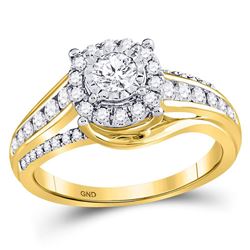 14kt White Gold Round Diamond Square Frame Solitaire Stud Earrings 7/8 Cttw