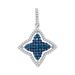 10kt White Gold Round Diamond Linked Double Heart Pendant 1/10 Cttw