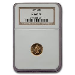 1880 $1 Indian Head Gold MS-66 NGC (PL)