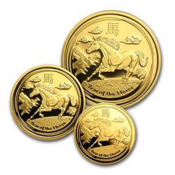 2014 Australia 3-Coin Gold Horse Proof Set (SII)