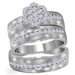 14kt Yellow Gold Princess Round Diamond Bridal Wedding Engagement Ring Band Set 1.00 Cttw