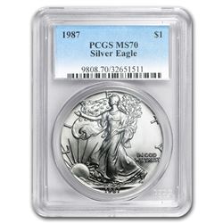 1987 Silver American Eagle MS-70 PCGS (Registry Set)