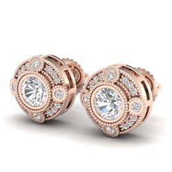 2.0 ctw VS/SI Diamond Stud Earrings 14K Rose Gold