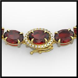 23.5 ctw Sapphire & VS/SI Diamond Eternity Bracelet 10K Yellow Gold