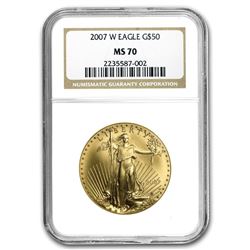 2007-W 1 oz Burnished Gold Eagle MS-70 NGC
