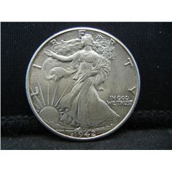 1942-P United States Walking Liberty Silver Half Dollar