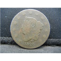 1828 United States Coronet Head Large Penny Cent