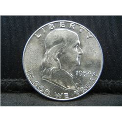 1954-P United States Franklin Silver Half Dollar - Choice BU