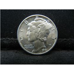 1941-P United States Mercury Silver Dime - High Grade