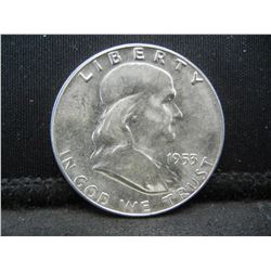 1955 United States Franklin Silver Half Dollar