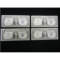 (4) Consecutive Serial Number Gem Crisp 1957 $1.00 Silver Certificates