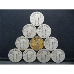 (10) Standing Liberty Quarters