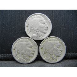 1919,21,23S Buffalo Nickels Better Early Dates