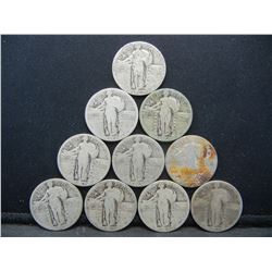 (10) Standing Liberty Quarters