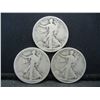 Image 1 : (2) 1917 and (1) 1918 S Walking Liberty Half Dollars Early Dates