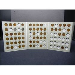 1941-74 Lincoln Cent Album with 44 Wheat Cents and 15 Lincoln Memorials