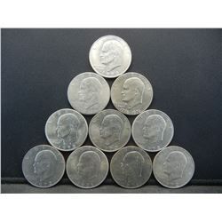 10 Count United States Circulated Eisenhower Ike Clad Dollars