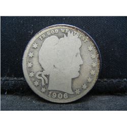 1906-D United States Barber Silver Quarter