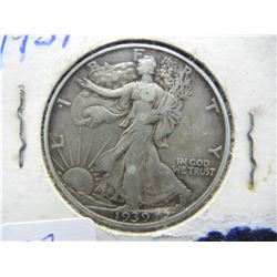 1939 D Walking Liberty half Dollar Strong Details