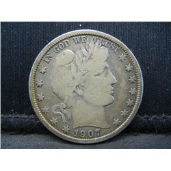 1907 Barber half Dollar Strong Details