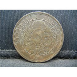1884 Argentina Dos Centavos Very Nice