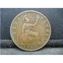 1860 British HalfPenny Nice