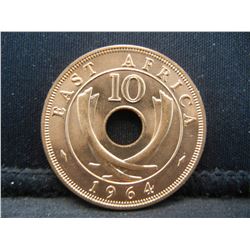 1964 East Africa Ten Cent Blazing Red High Grade!!