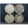 (4) 90% Silver Half Dollars All Damaged