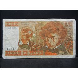 1975 France Ten Francs Note