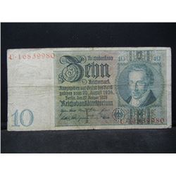 1924 Germany Ten Reichmark Note