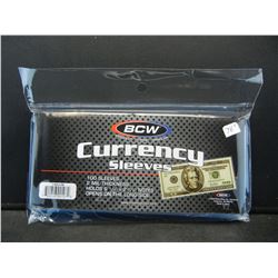 100 CURRENCY SLEEVES (2 MIL THICK)