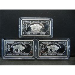 CLAD 3 One Troy Ounce German Silver Buffalo Collector Bars Clad