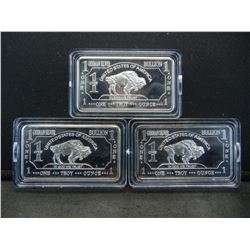 CLAD 3 One Troy Ounce German Silver Buffalo Collector Bars Clad
