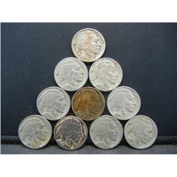 10  Buffalo Nickels