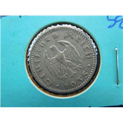 1935-s German 50 pfennig coin